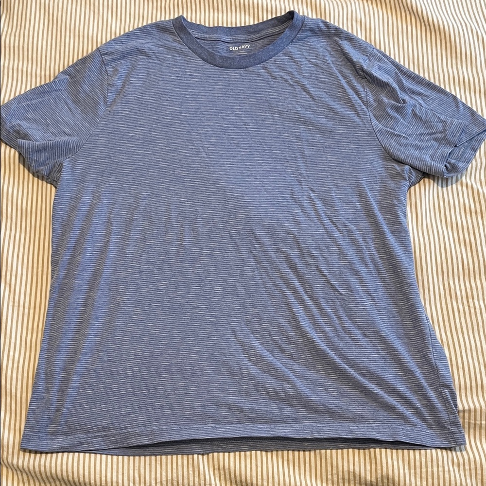 Old Navy Men's Heathered Blue Short Sleeve Tee